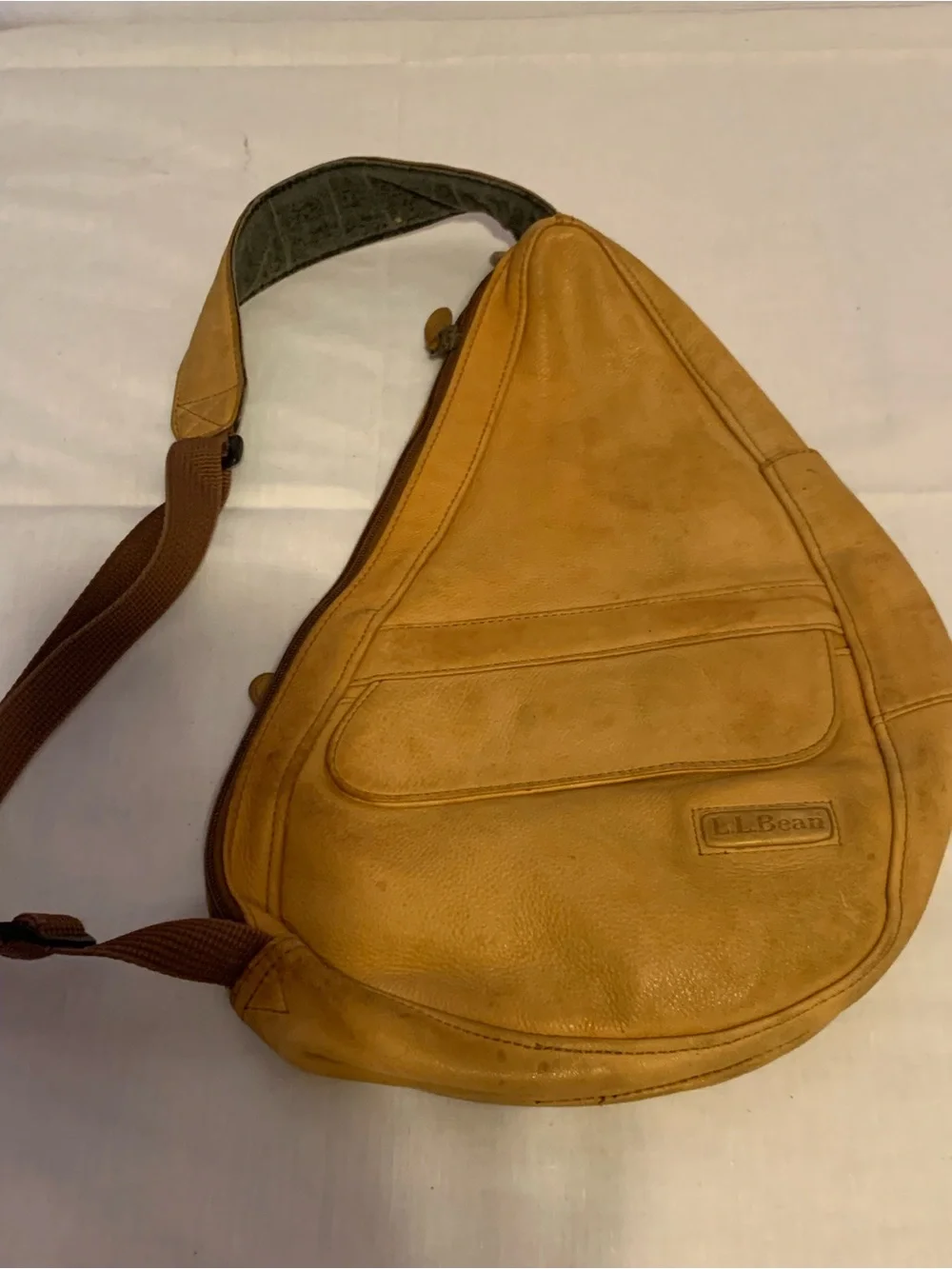 L.L. Bean Ameribag leather sling backpack,